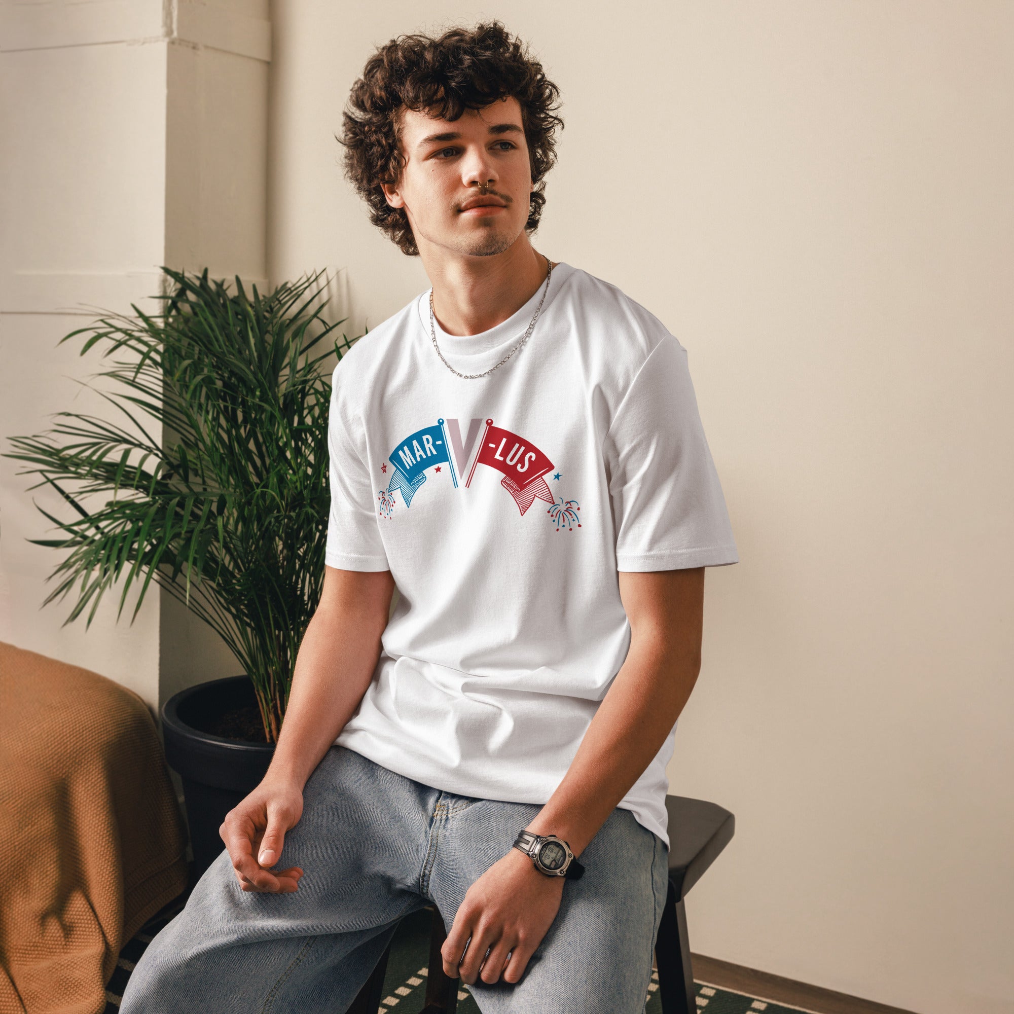 charly-records-mar-v-lus-t-shirt-coton-bio-blanc image 2