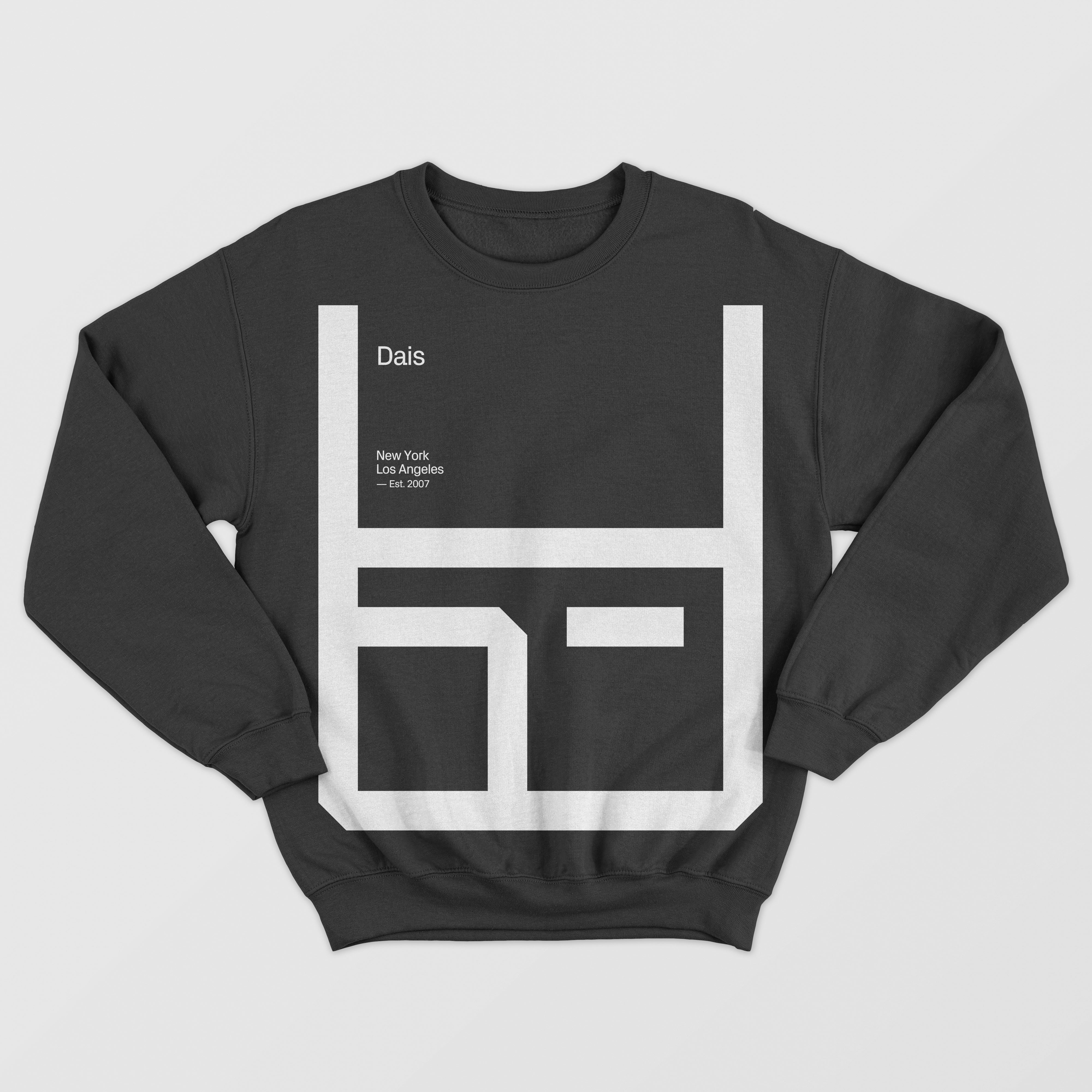dais-pixelated-logo-est-2007-sweat-col-rond-coton-taille-l image 1