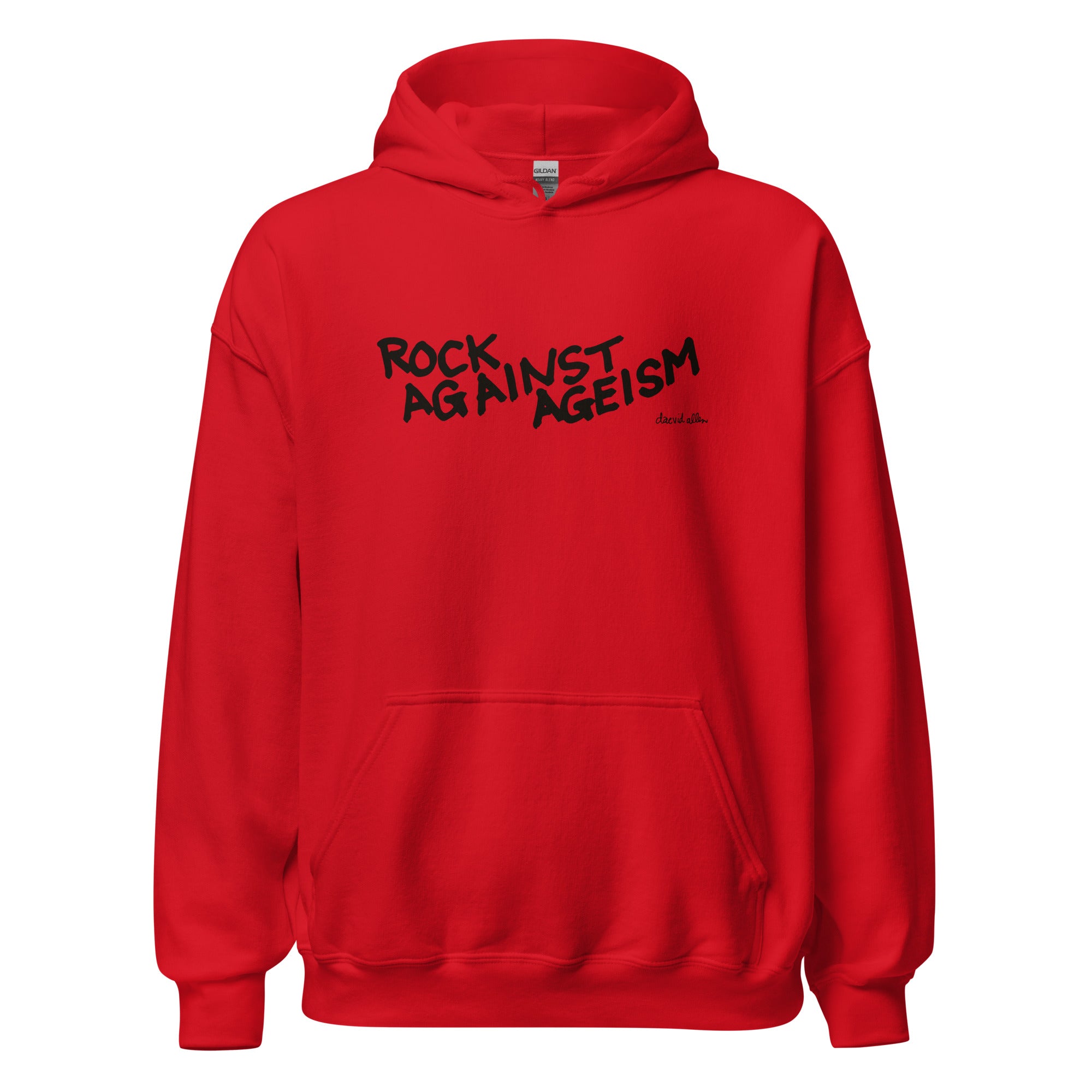 rock-against-ageism-hoodie-blanc-logo-noir-coton image 4