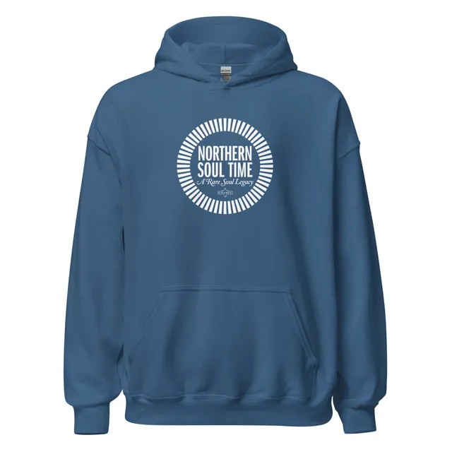 charly-northern-soul-time-hoodie-sweat-capuche-logo-blanc-indigo image 1