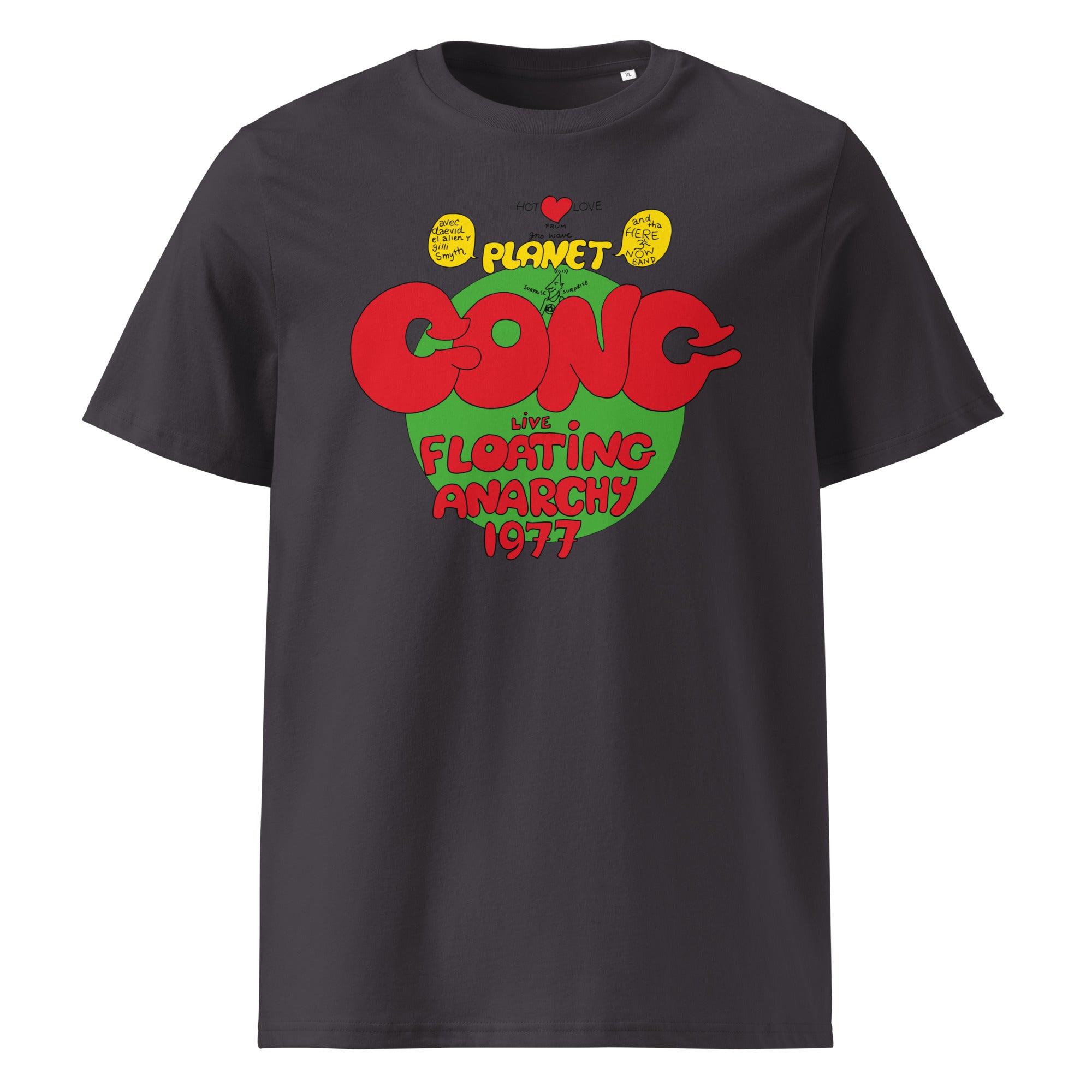 charly-records-planet-gong-t-shirt-unisexe-coton-bio-noir image 2