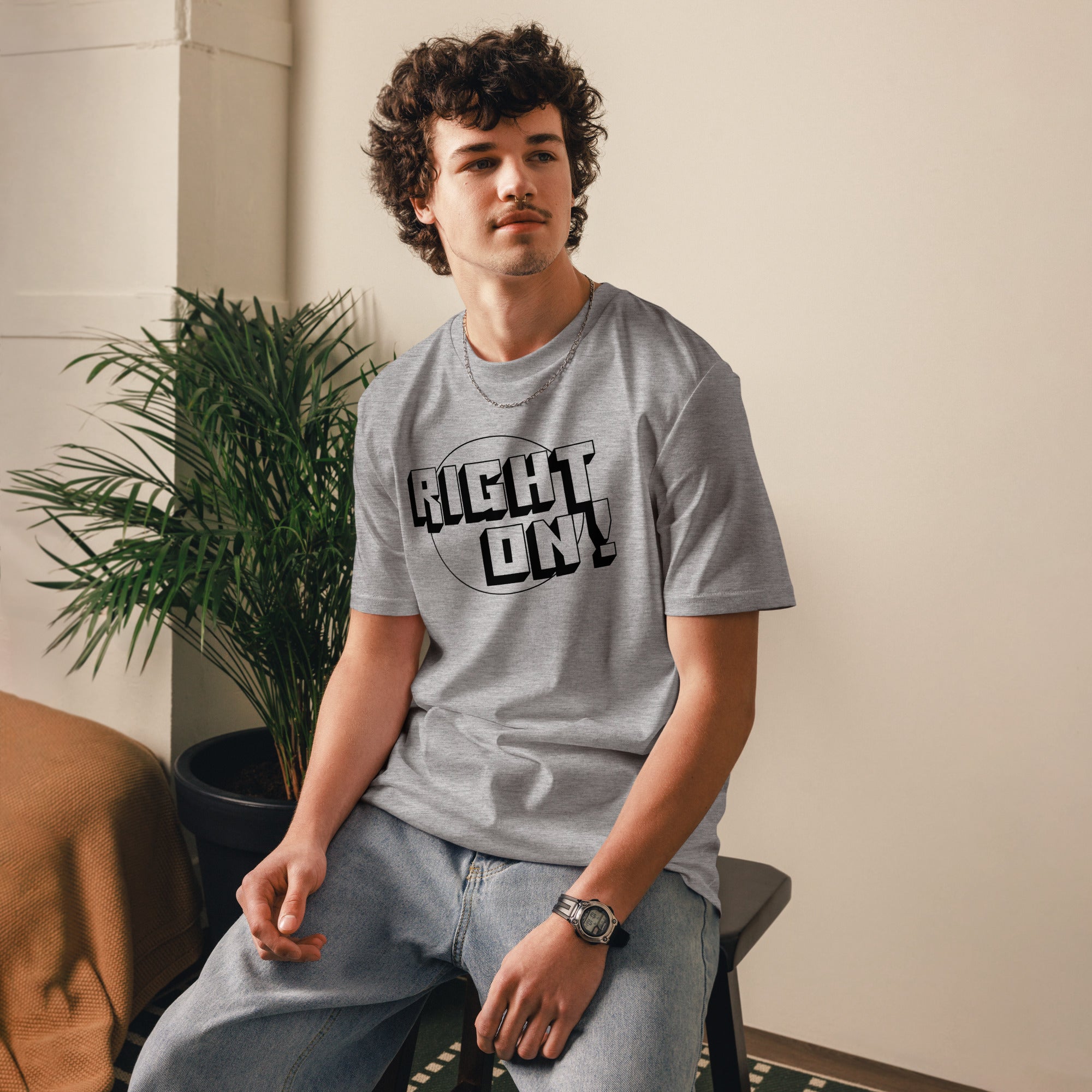 charly-t-shirts-right-on-t-shirt-coton-bio-blanc-m image 3