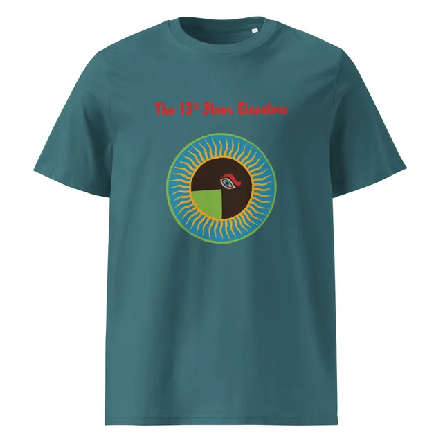 13th-floor-elevators-t-shirt-noir-coton-bio-unisexe image 1