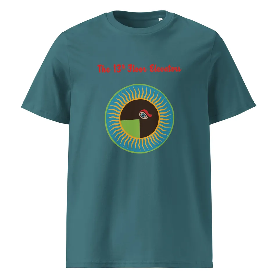 13th-floor-elevators-t-shirt-noir-coton-bio-unisexe image 1