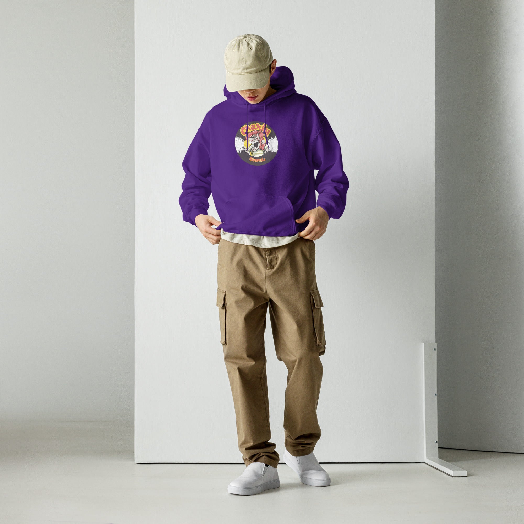 charly-records-teddy-boy-sweat-capuche-unisexe-violet-coton image 2
