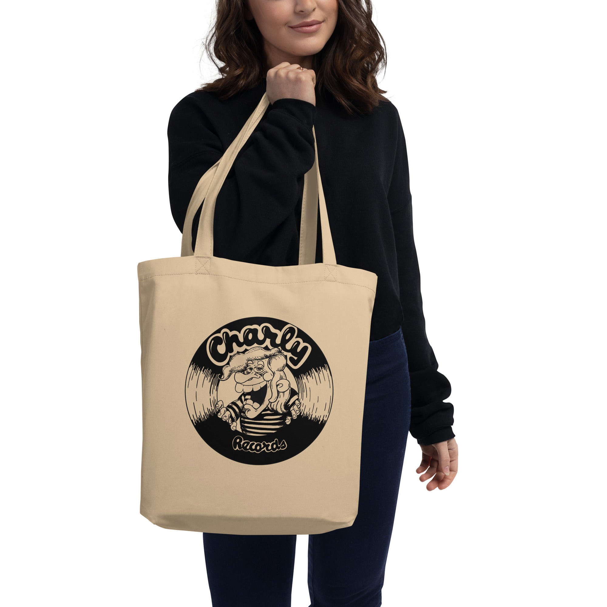 charly-teddy-boy-b-w-tote-bag-noir-coton-bio image 2