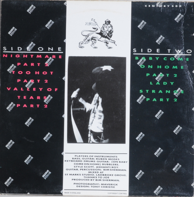 bim-sherman-too-hot-lp-vinyle-33-tours-uk-1990-reggae image 2