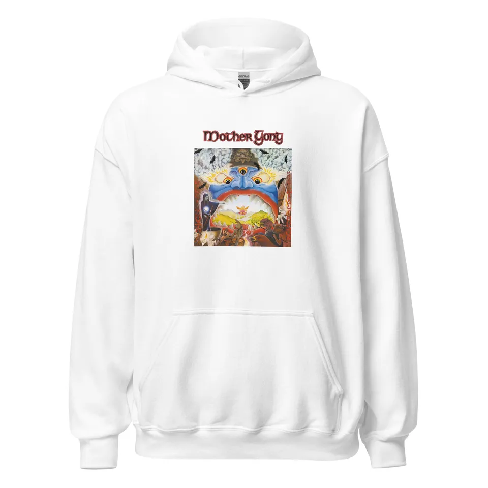 charly-records-mother-gong-sweat-capuche-blanc-coton-capuche-doubl-e image 1