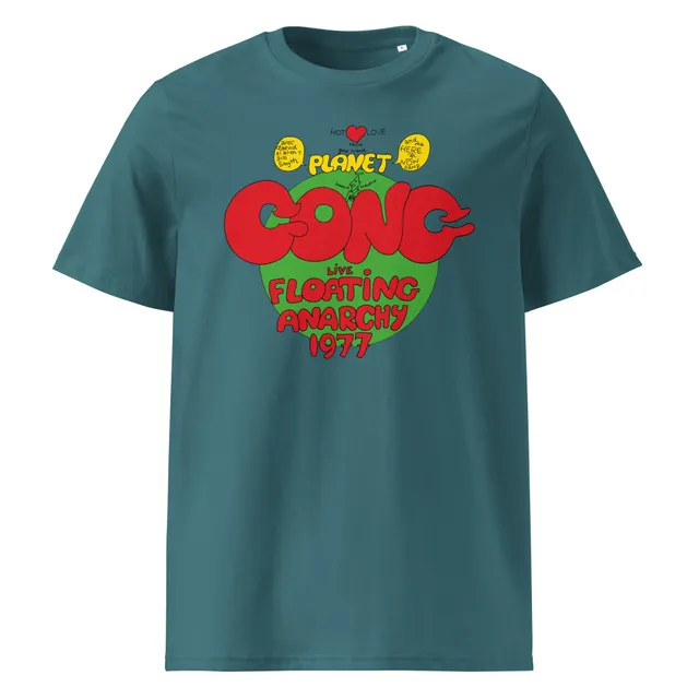 charly-records-planet-gong-t-shirt-unisexe-coton-bio-noir image 1