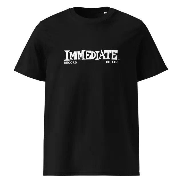 charly-immediate-records-white-logo-t-shirt-coton-bio-noir image 1