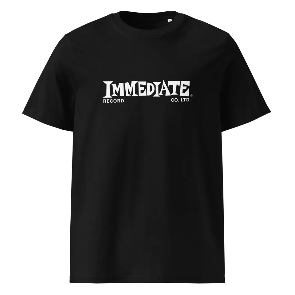 charly-immediate-records-white-logo-t-shirt-coton-bio-noir image 1