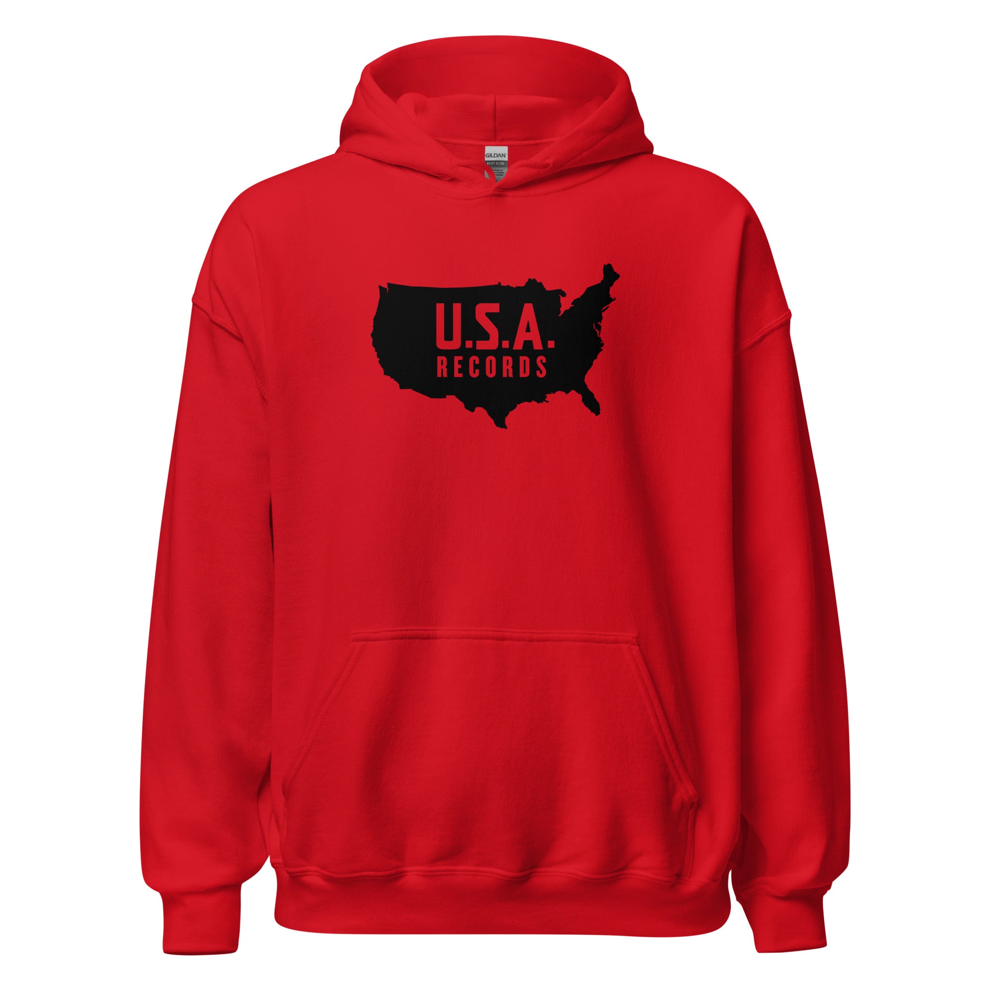 charly-hoodies-u-s-a-records-sweat-capuche-vert-militaire-coton image 4