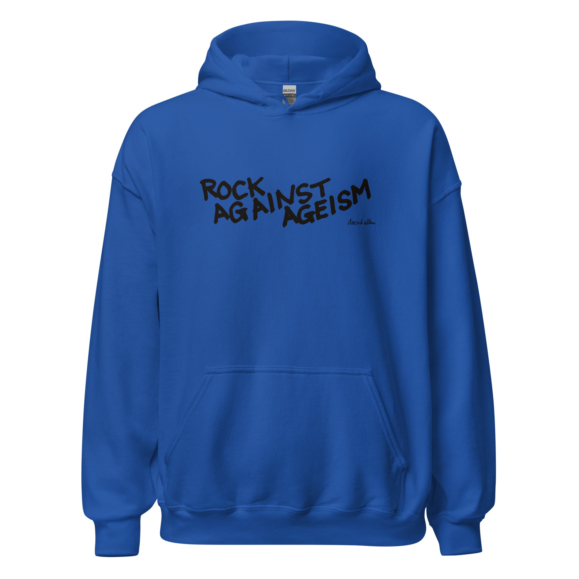 rock-against-ageism-hoodie-blanc-logo-noir-coton image 5