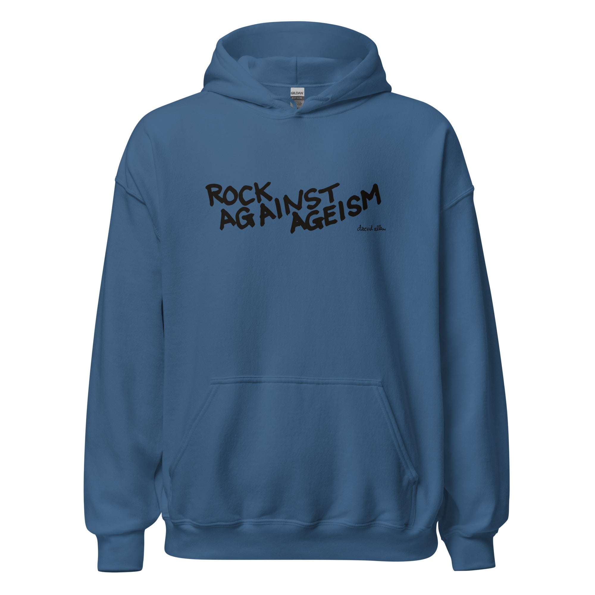 rock-against-ageism-hoodie-blanc-logo-noir-coton image 6