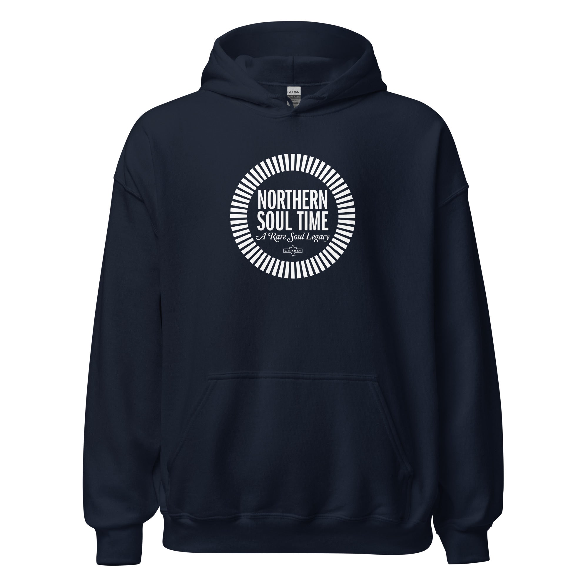 charly-northern-soul-time-hoodie-sweat-capuche-logo-blanc-indigo image 5