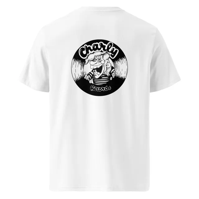 charly-records-t-shirts-black-logo-t-shirt-blanc-coton-bio image 1