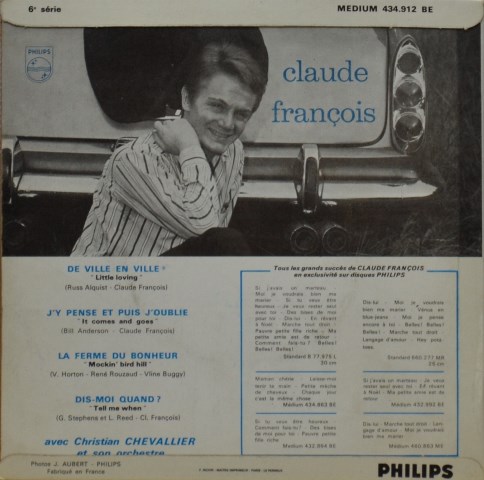 claude-fran-ois-j-y-pense-ep-45-tours-1964-chanson image 2