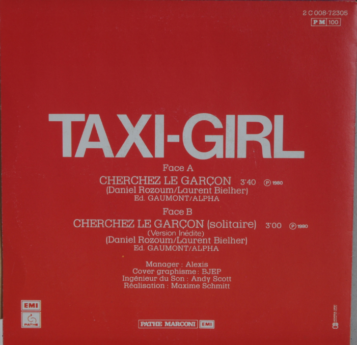 taxi-girl-cherchez-le-gar-on-vinyle-45t-single-1981 image 2