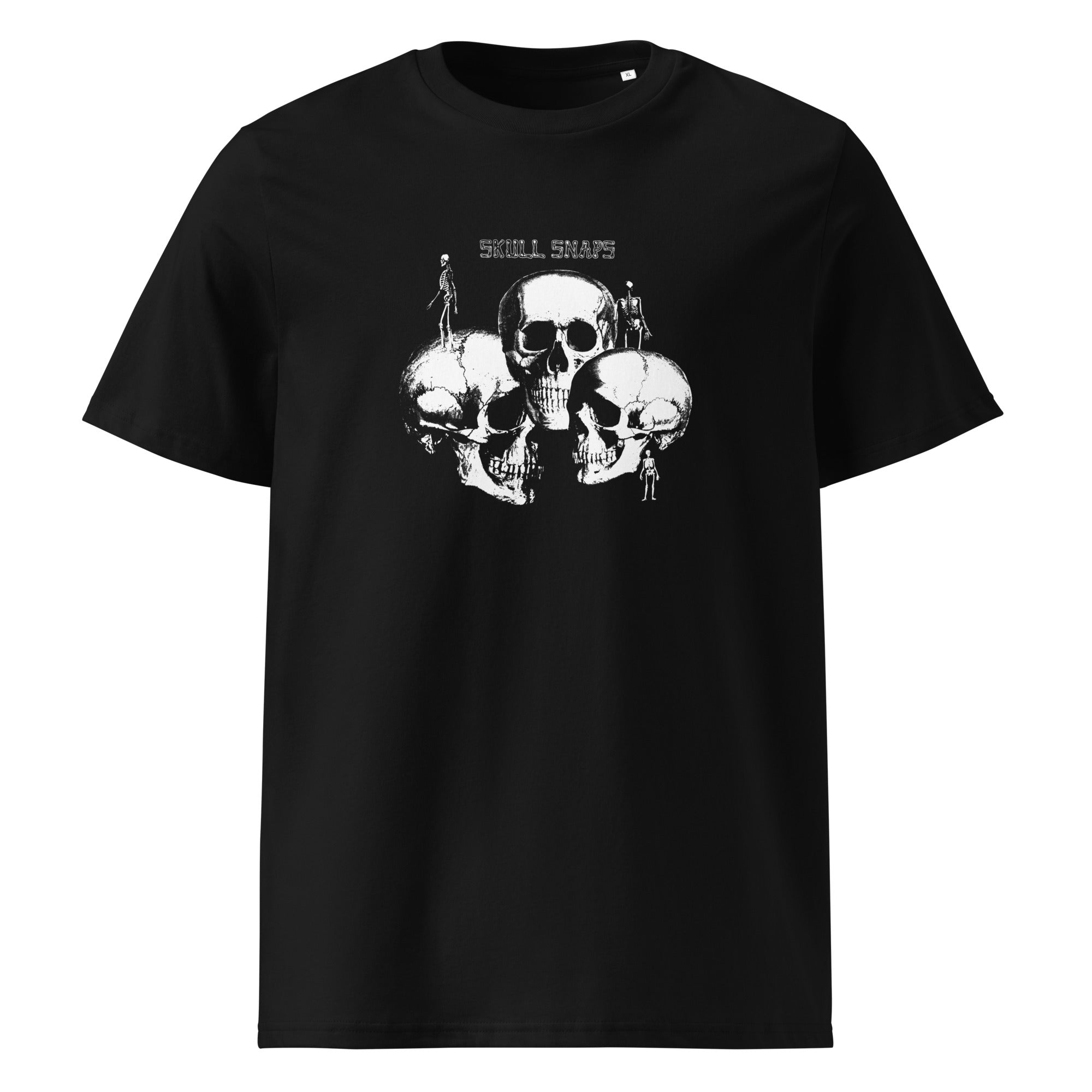 charly-records-skull-snaps-t-shirt-unisexe-coton-bio-noir image 1