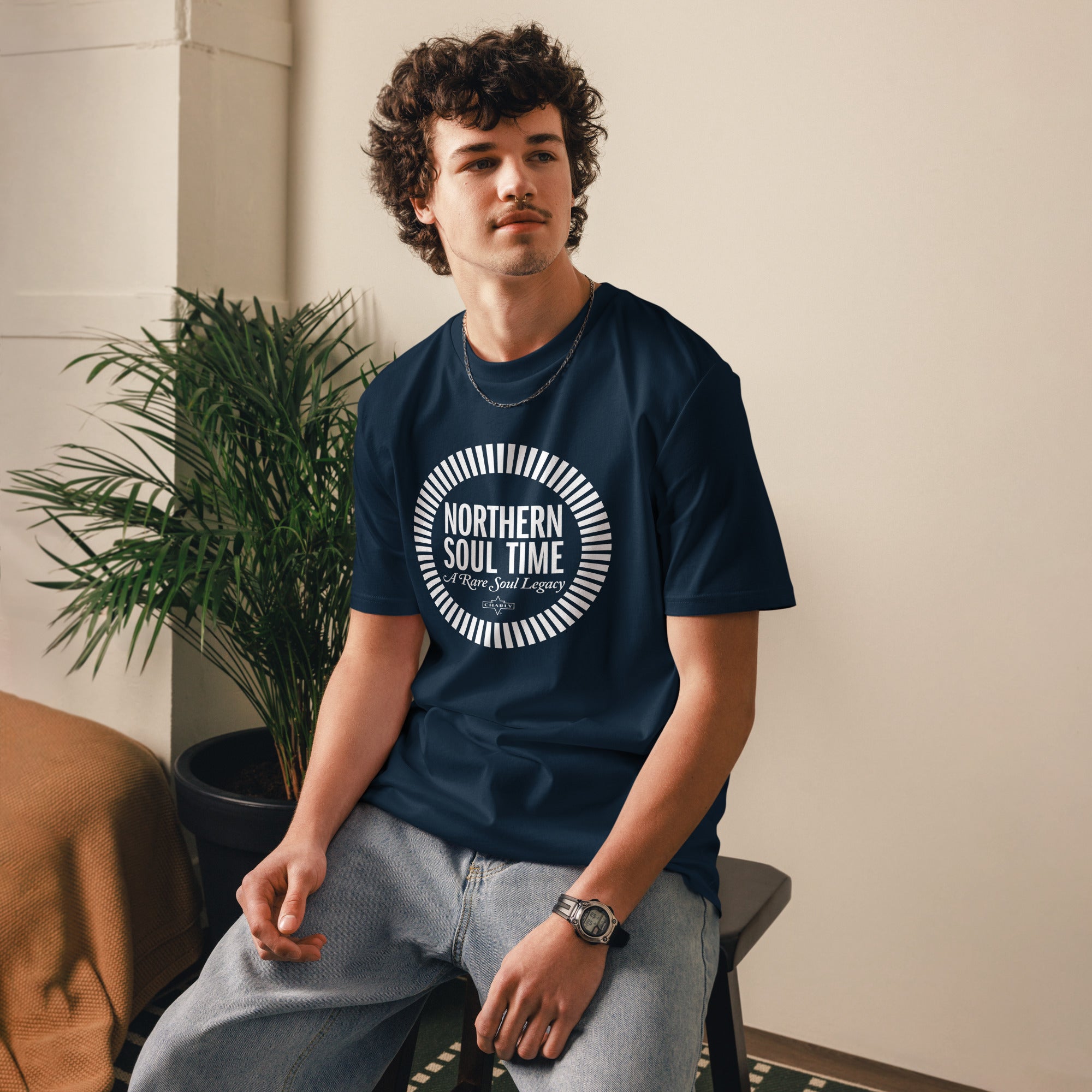 charly-northern-soul-time-t-shirt-unisexe-noir-coton-bio image 2