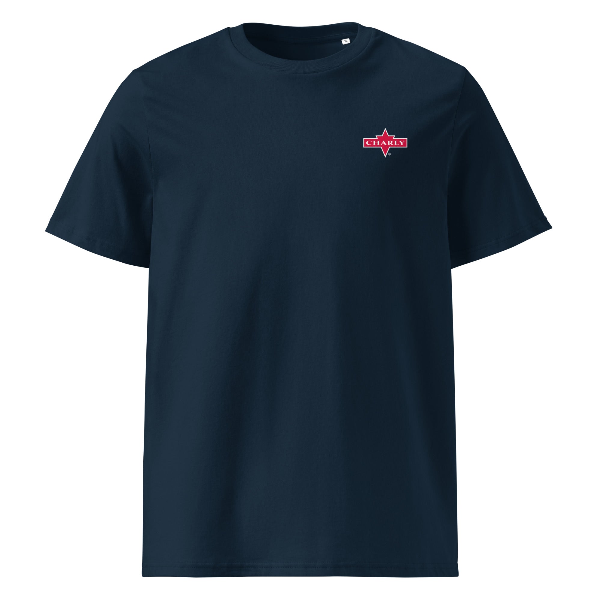 charly-small-red-logo-t-shirt-noir-unisexe-coton-bio image 4