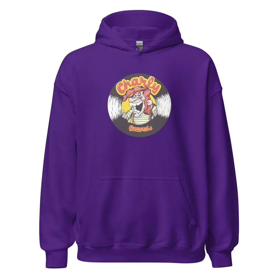charly-records-teddy-boy-sweat-capuche-unisexe-violet-coton image 1