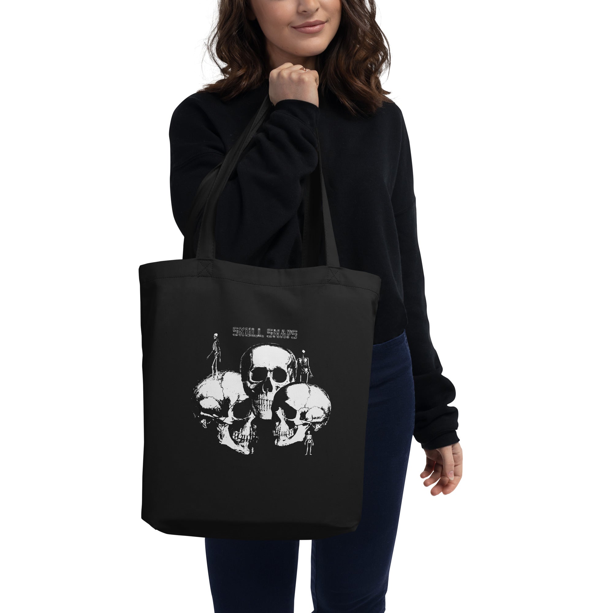 charly-records-skull-snaps-tote-bag-coton-bio-vinyle image 2