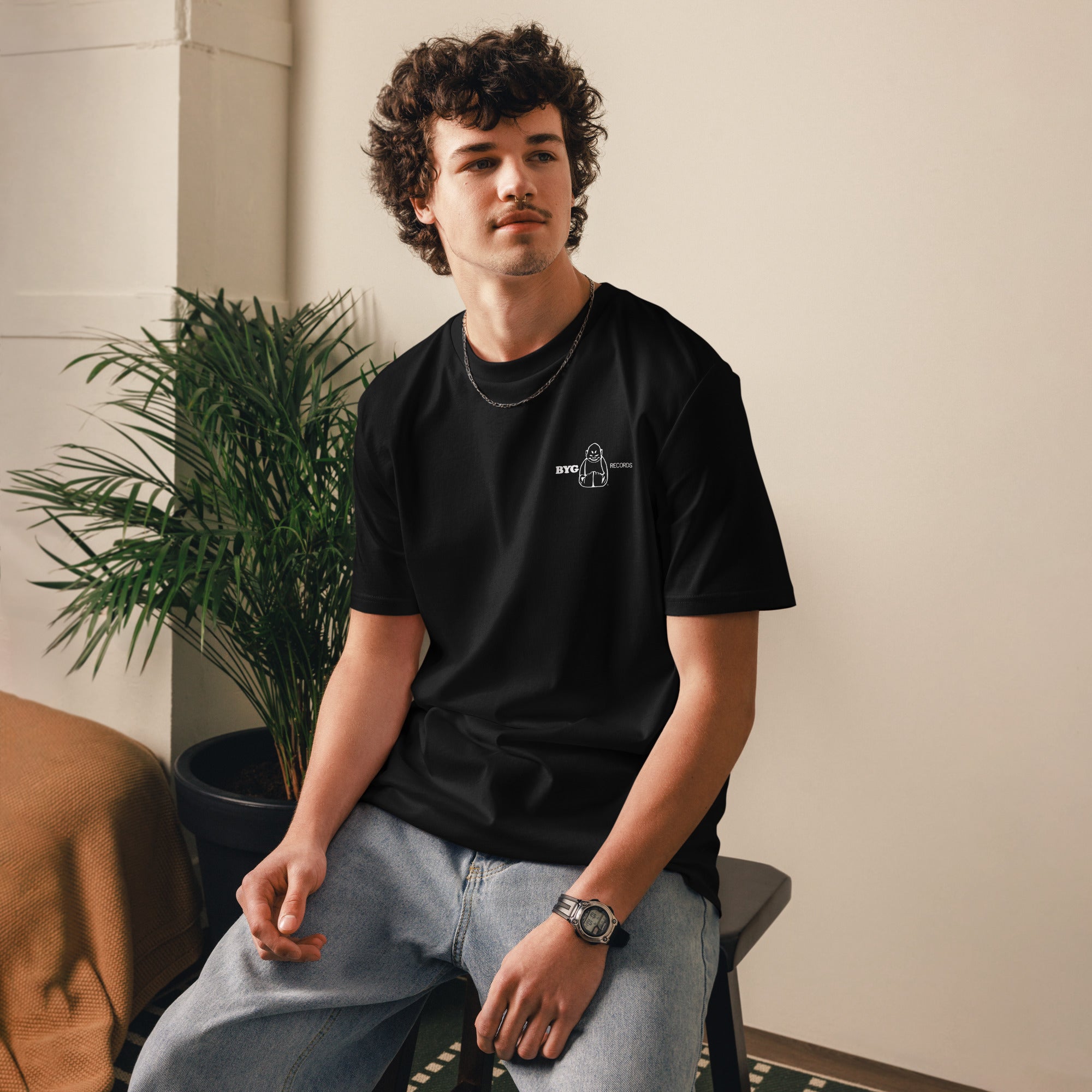 charly-records-byg-records-t-shirt-unisexe-noir-coton-bio image 2
