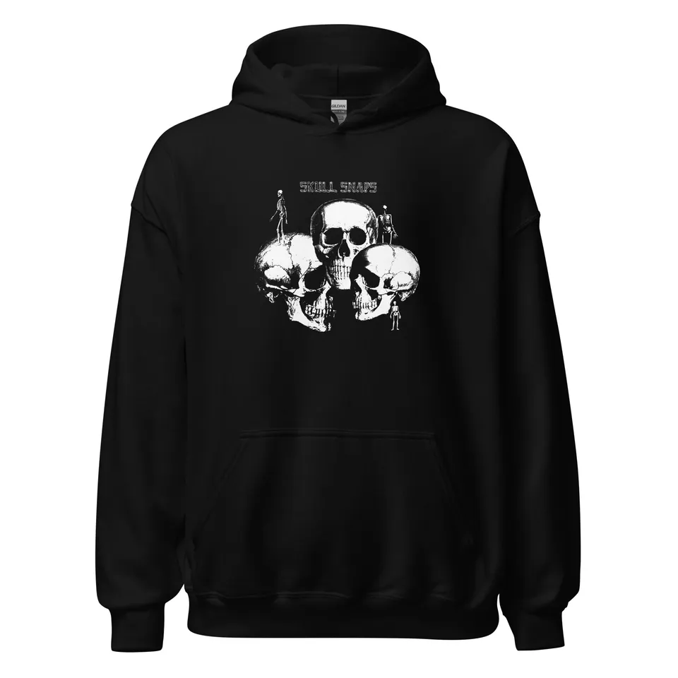 charly-records-skull-snaps-hoodie-unisexe-noir-coton image 1