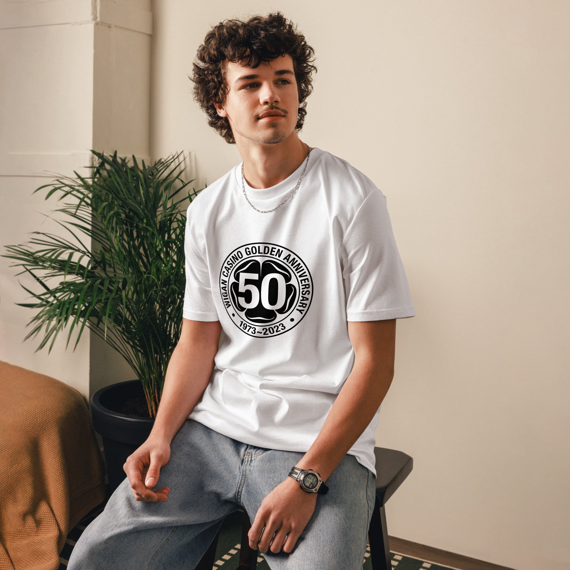 charly-records-wigan-casino-50-t-shirt-unisexe-coton-bio-blanc image 2