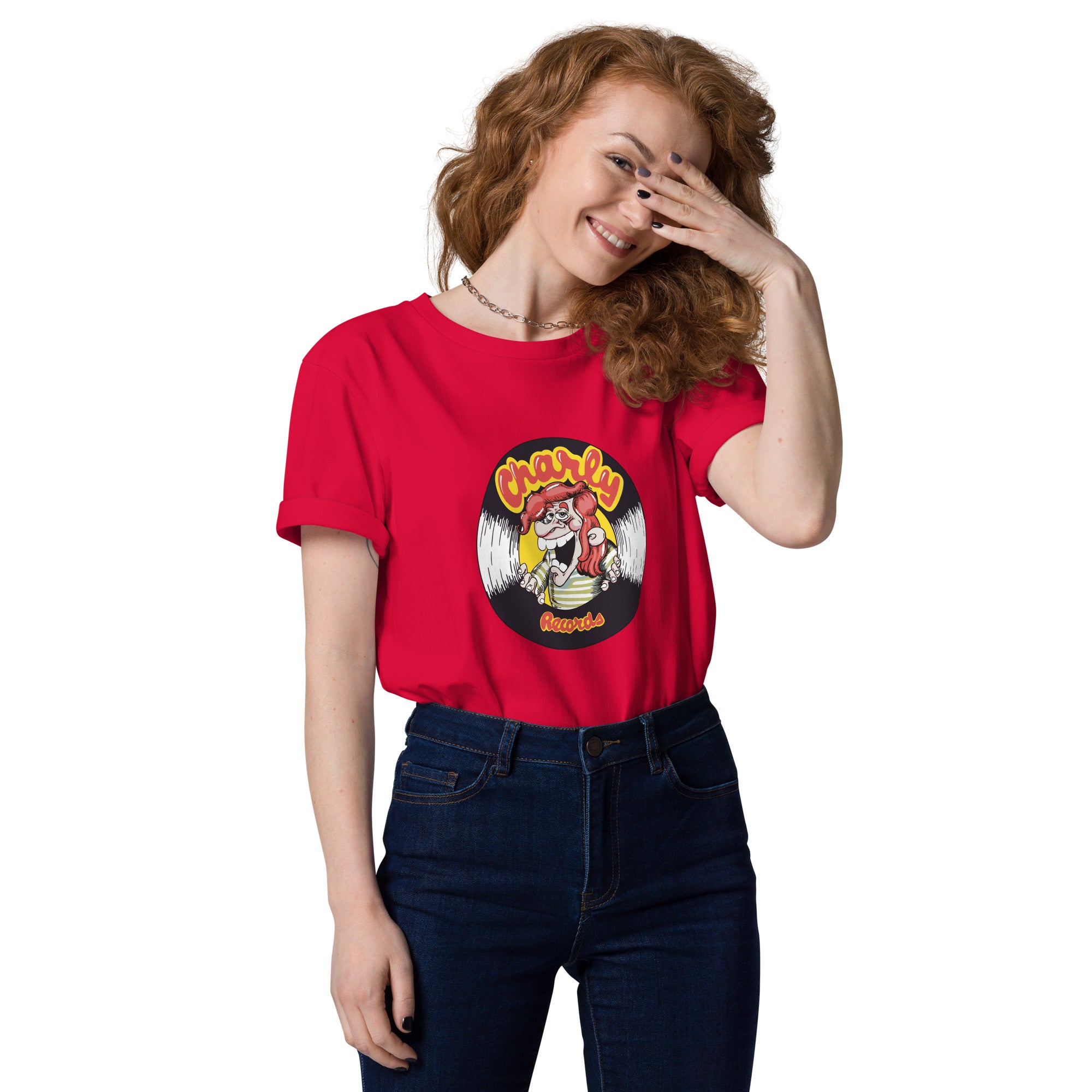 charly-teddy-boy-t-shirt-rouge-coton-bio-unisexe-m image 4