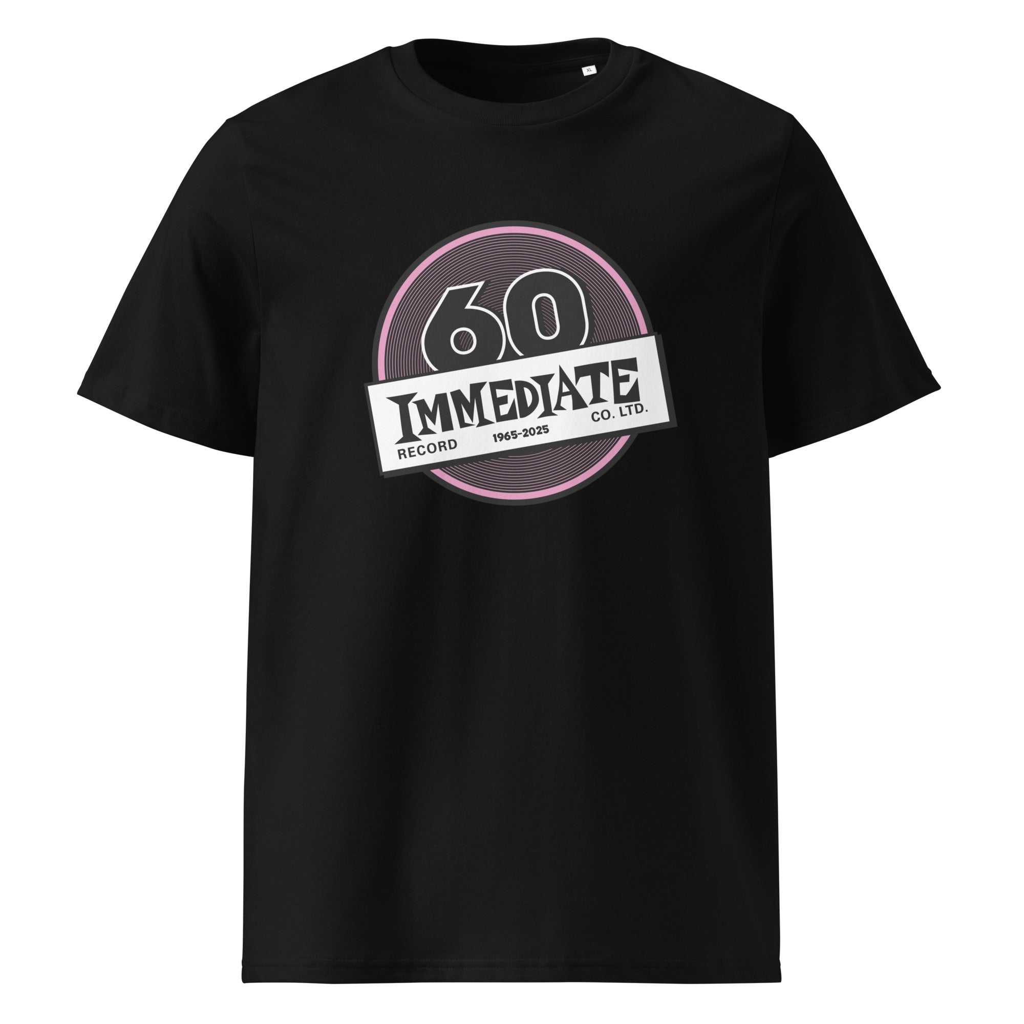 charly-records-immediate-60th-t-shirt-unisexe-noir-coton-bio image 1