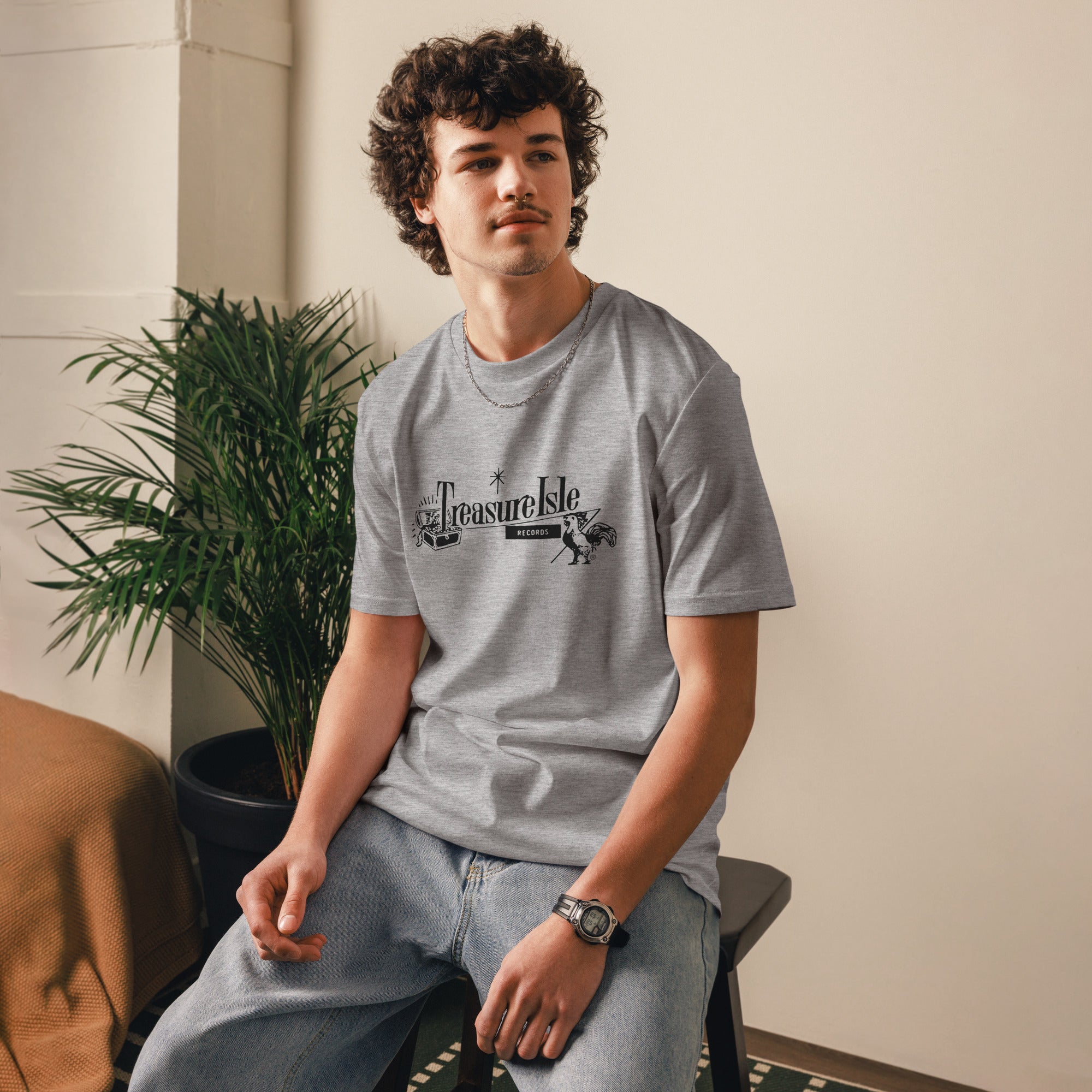 charly-treasure-isle-t-shirt-coton-bio-gris-chin image 3