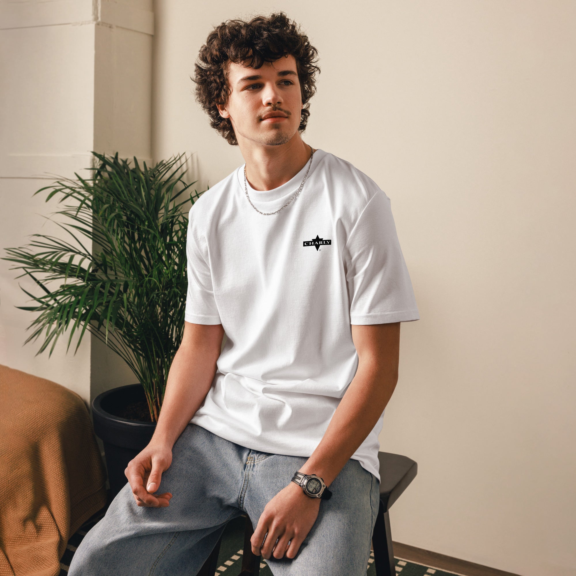 charly-records-t-shirts-black-logo-t-shirt-blanc-coton-bio image 3
