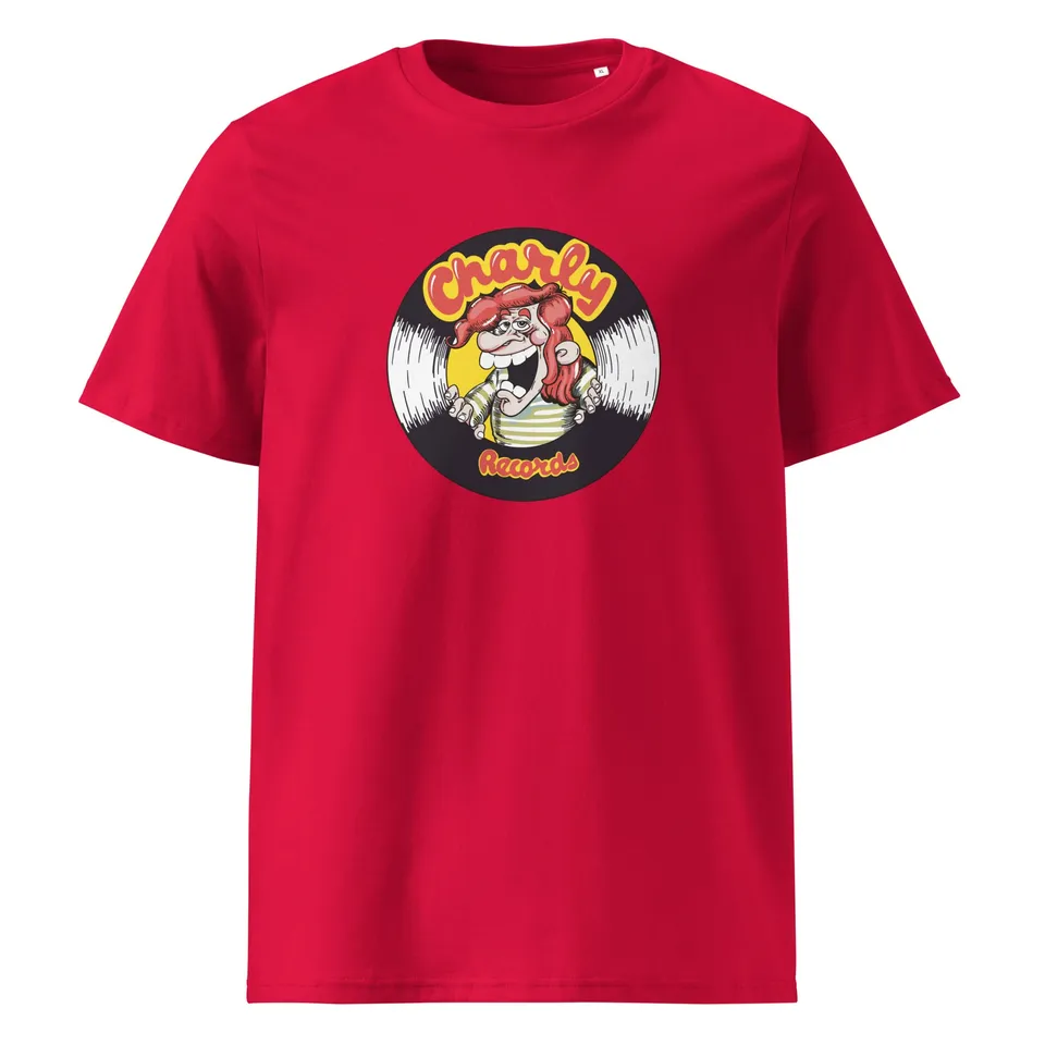 charly-teddy-boy-t-shirt-rouge-coton-bio-unisexe-m image 1