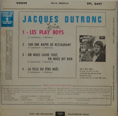 jacques-dutronc-les-play-boys-ep-45-tours-vinyle-france-1966 image 2