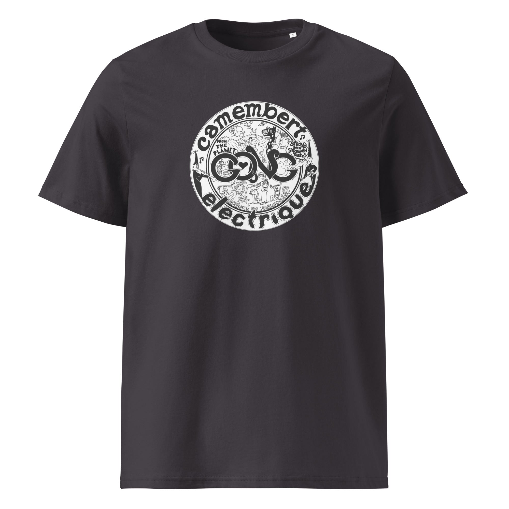 charly-camembert-electrique-t-shirt-coton-bio-noir-unisexe image 5
