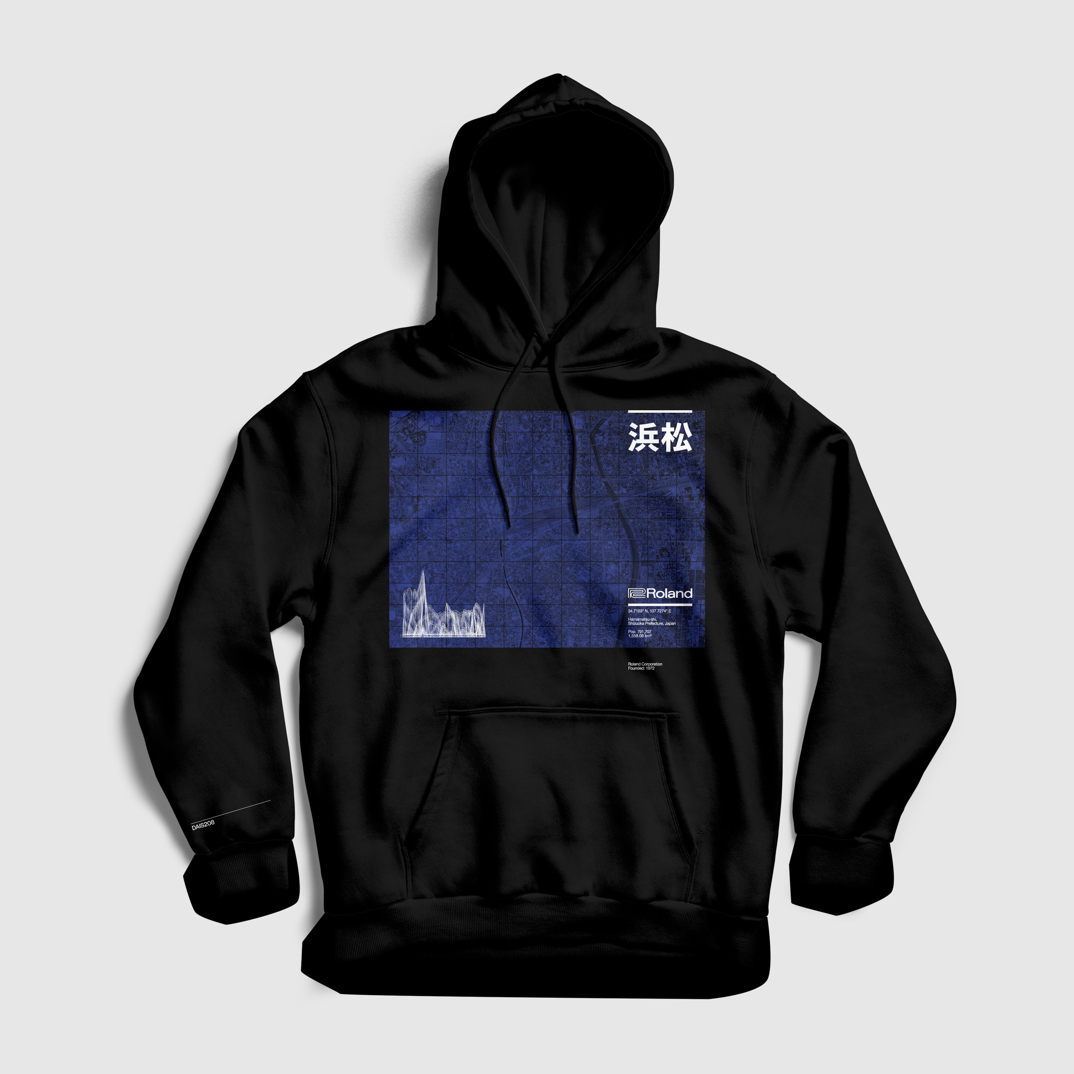 dais-x-roland-origins-sweat-capuche-noir-carte-taille-l image 2