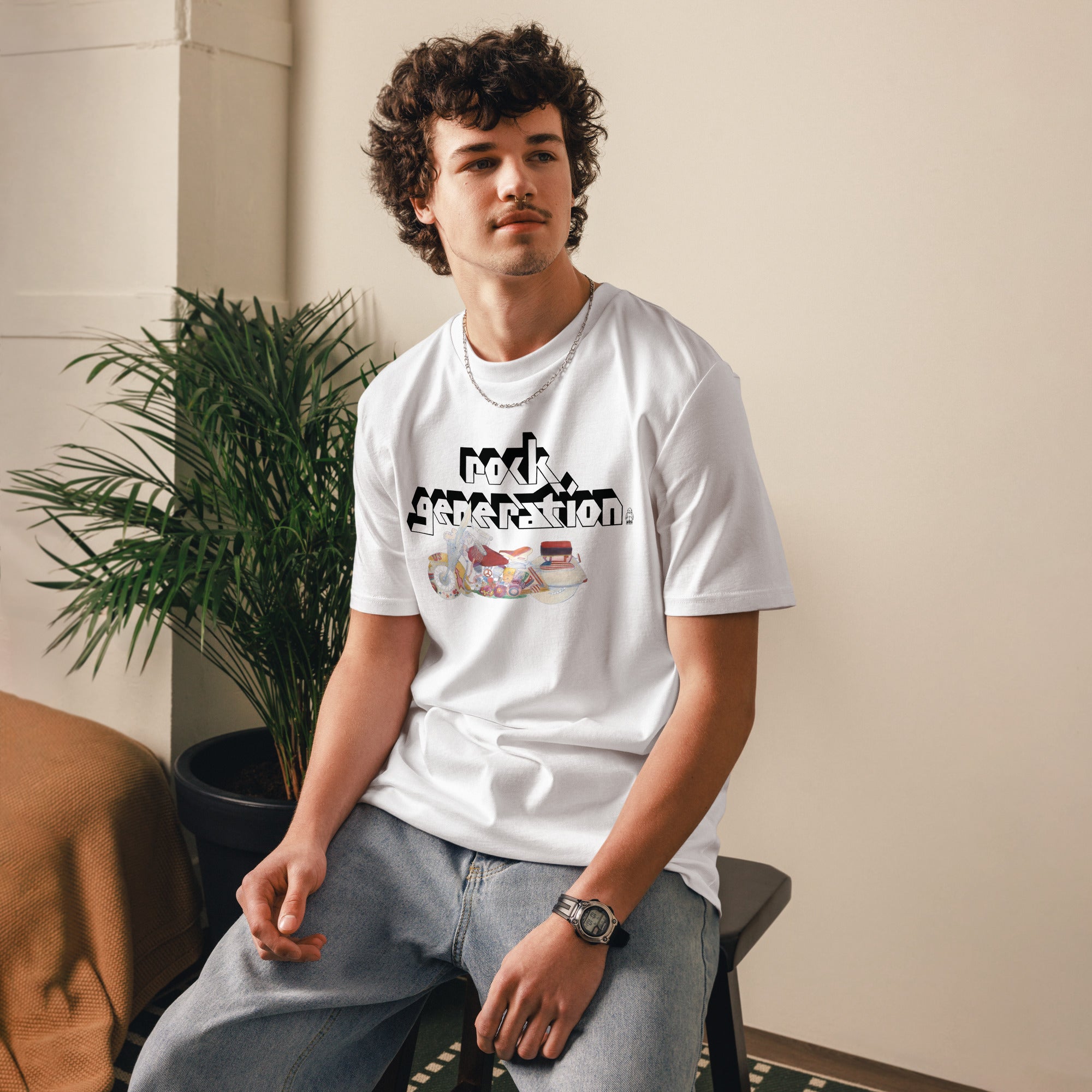 rock-generation-ii-t-shirt-unisexe-coton-bio-blanc image 3