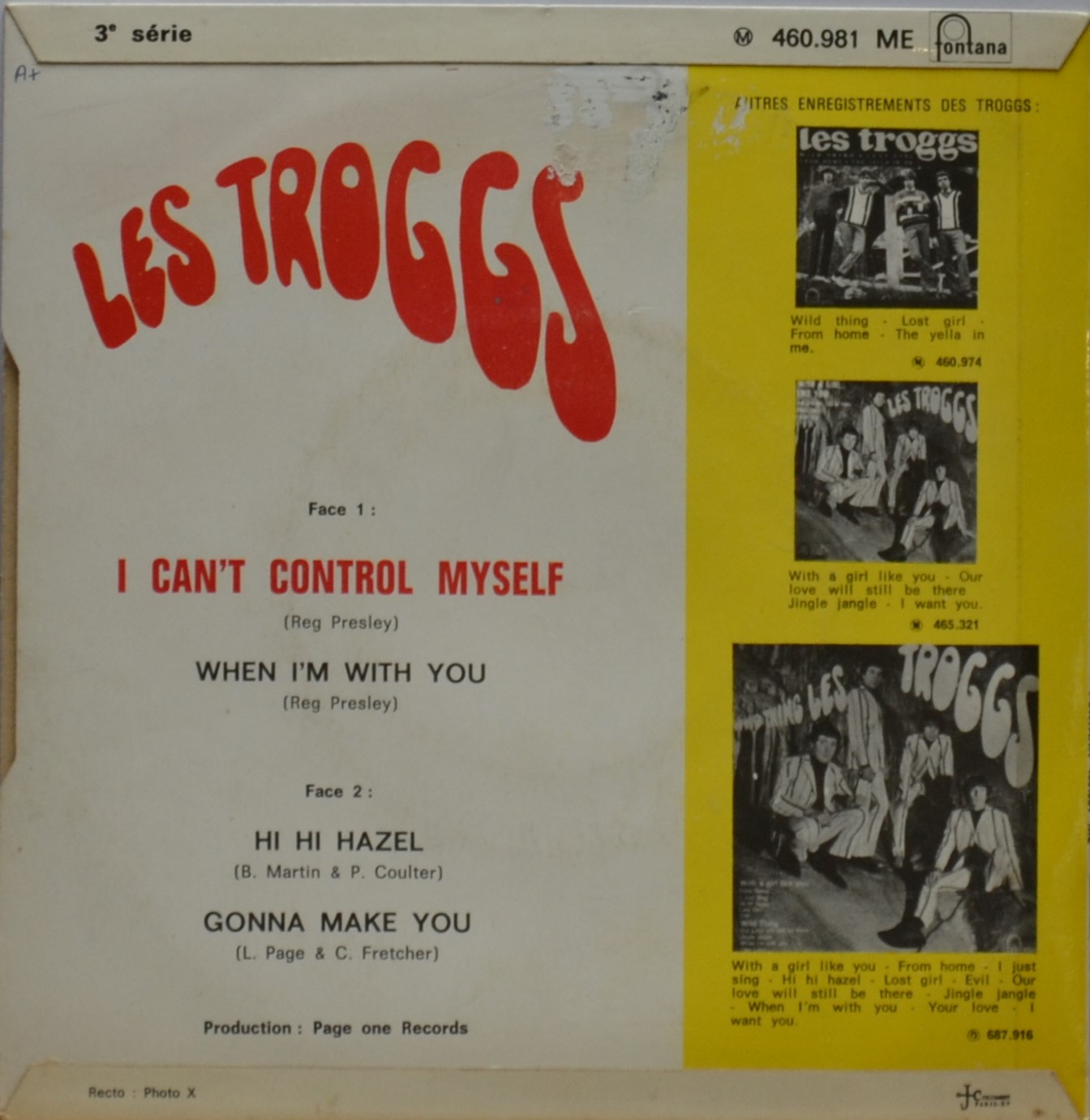 les-troggs-i-can-t-control-myself-ep-45t-vinyle-1966 image 2